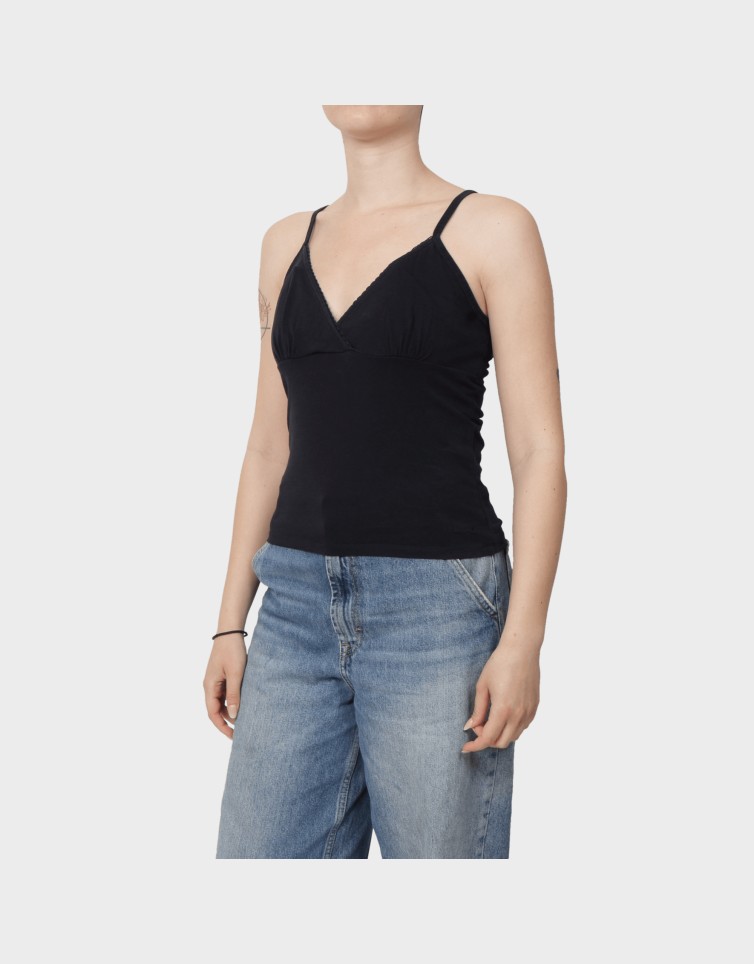 D4 OVIN ATH ESS LACE TRIM VNECK VEST
