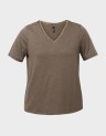 DEMI S/S V-NECK GLITTER TOP
