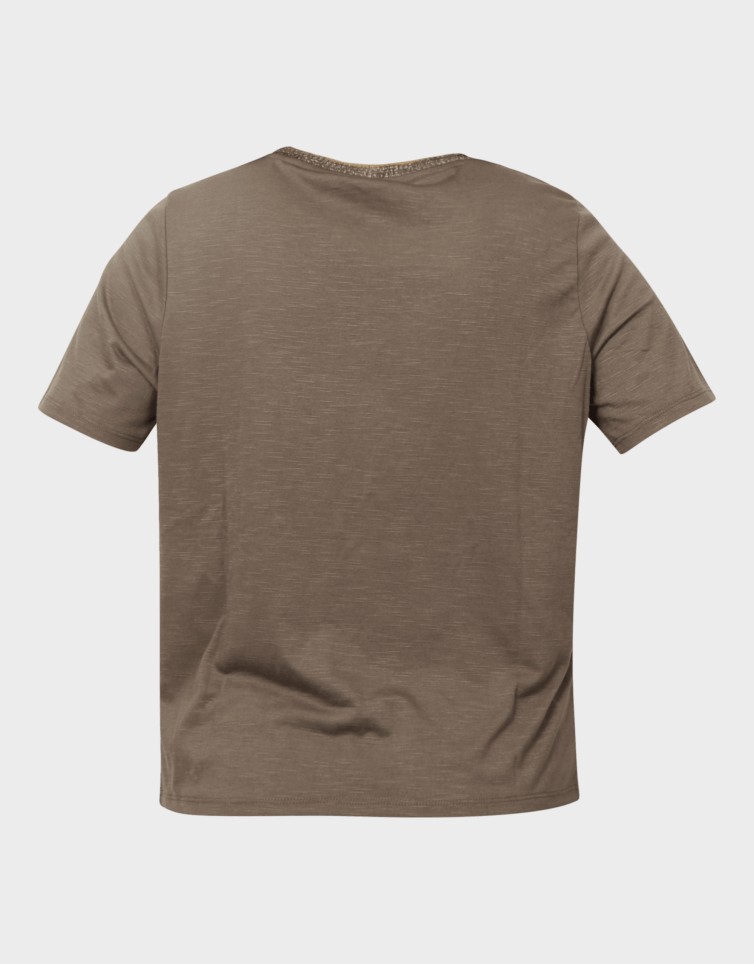 DEMI S/S V-NECK GLITTER TOP
