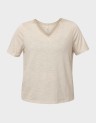 DEMI S/S V-NECK GLITTER TOP