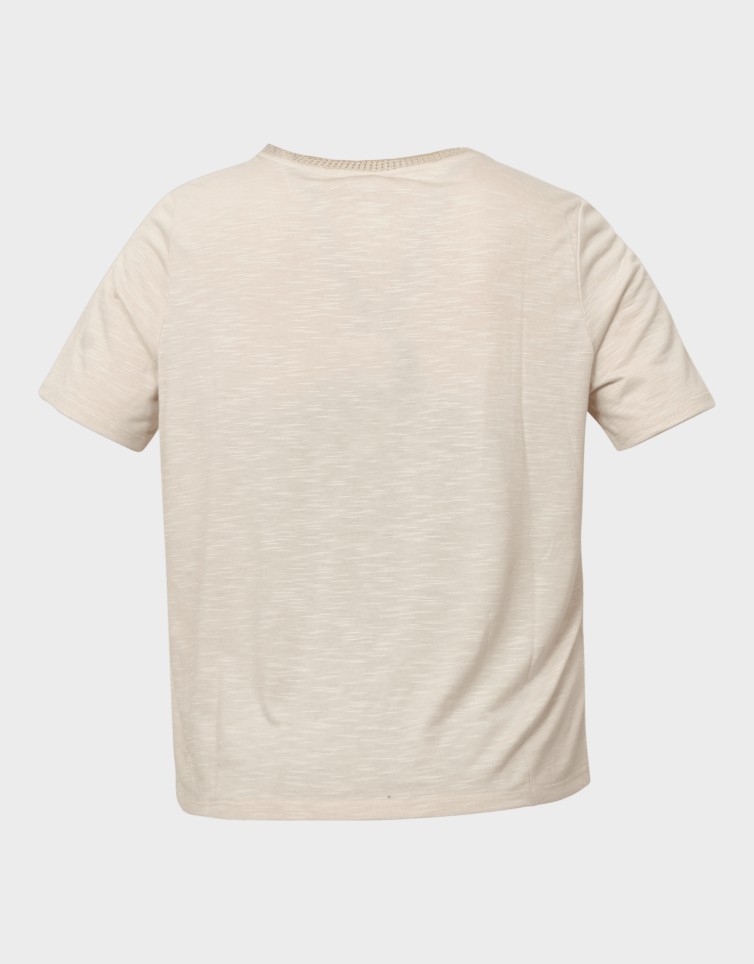 DEMI S/S V-NECK GLITTER TOP