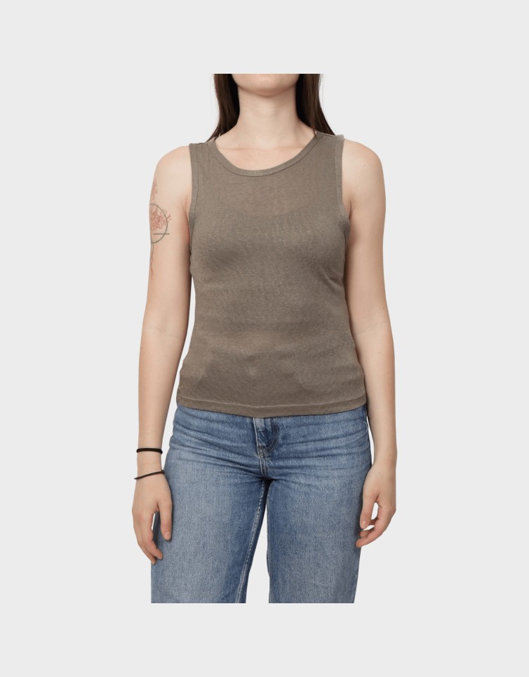 DALILA S/L U-NECK TOP