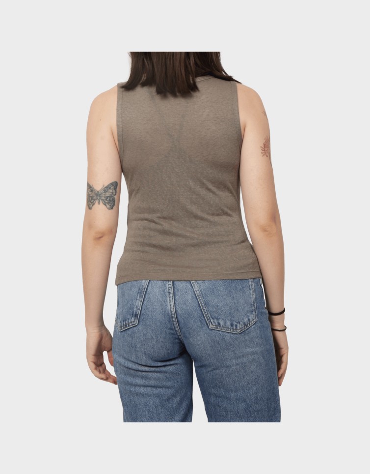 DALILA S/L U-NECK TOP
