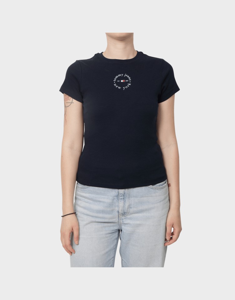 SLIM ESS LOGO2 RIB TEE EXT