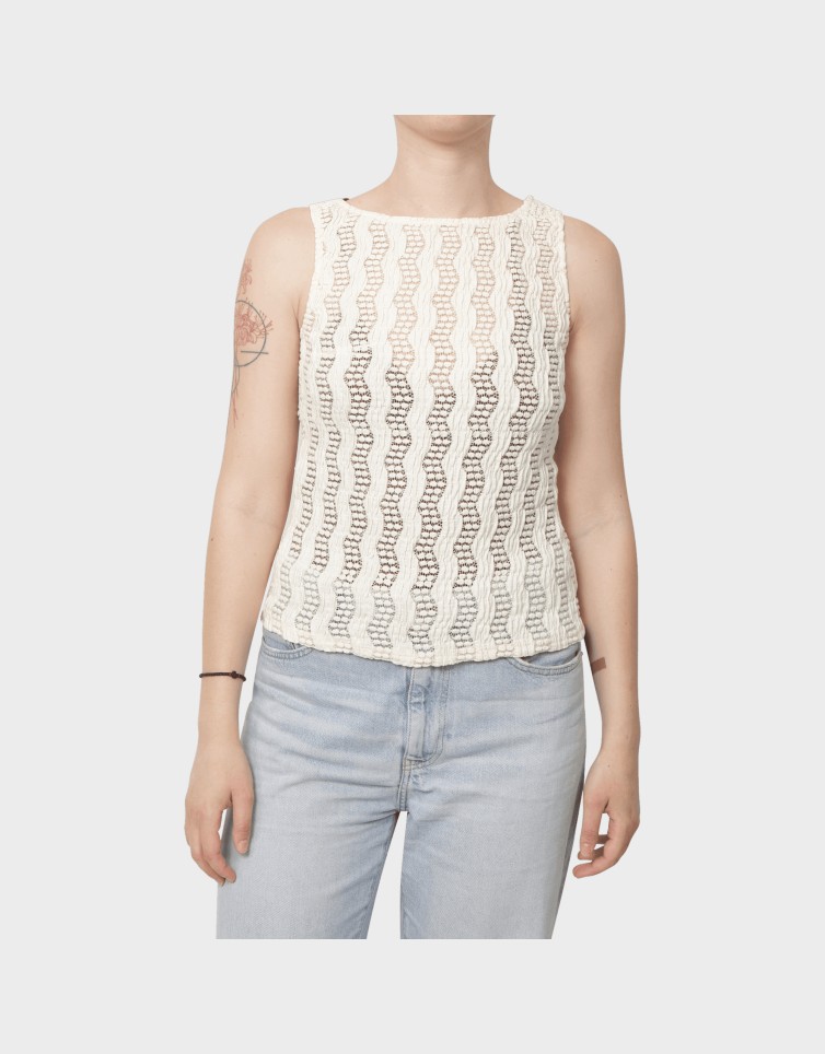 AWBRIDGETTE SL O-NECK LACE TOP