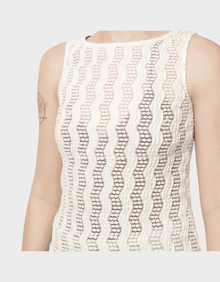 AWBRIDGETTE SL O-NECK LACE TOP